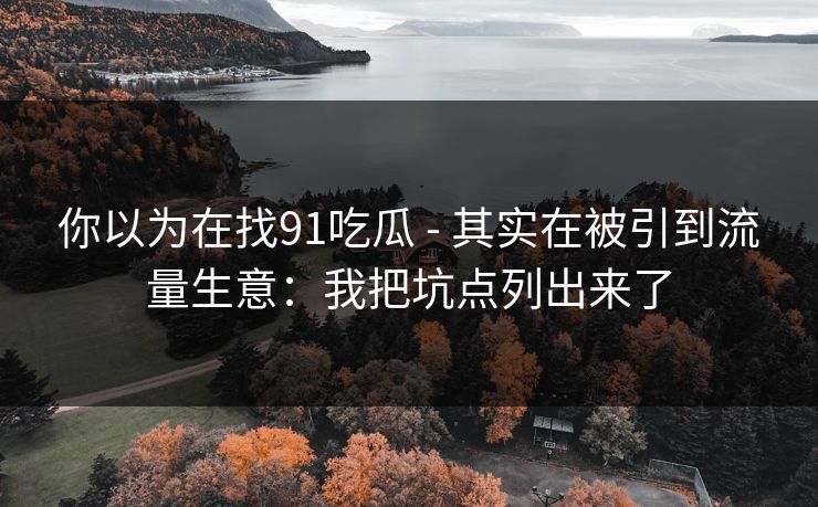 你以为在找91吃瓜 - 其实在被引到流量生意：我把坑点列出来了-第1张图片-17c最新入口 - 高清日韩影视大全